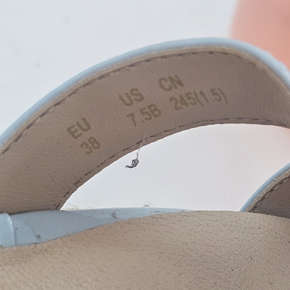 Stuart Weitzman Catlina Patent Leather Espadrille Wedge Sandals Baby Blue 7.5 - Picture 12 of 15